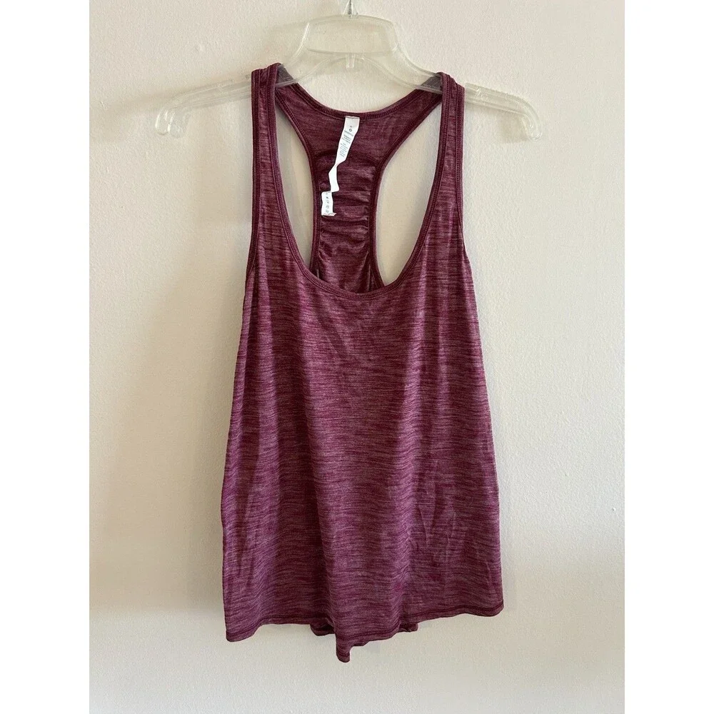 Lululemon Hotwave Tank Red Heathered Rosewood Racerback Luon Top Sz 6